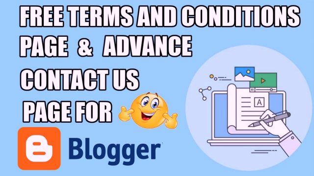 Free terms and conditions page & contact us page for blogger