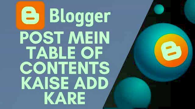 How To Add Automatic Table Of Contents In Blogger Post