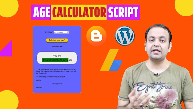 Age Calculator Free Viral Script For Blogger & WordPress