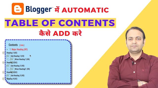 Add Automatic Table Of Contents In Blogger Posts